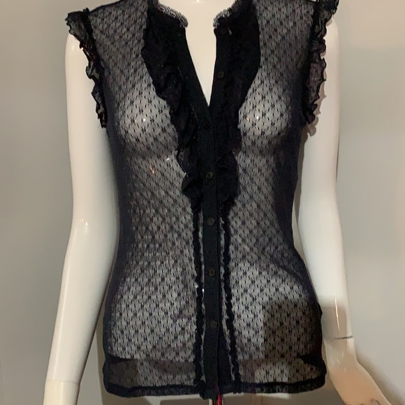 The Limited size small navy lace top - Picture 8 of 8